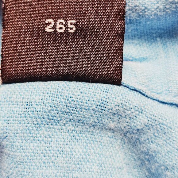 Lancaster Clothing Blue Sleeveless Embroidered Button Down Dress PXL Linen Rayon - Picture 5 of 9